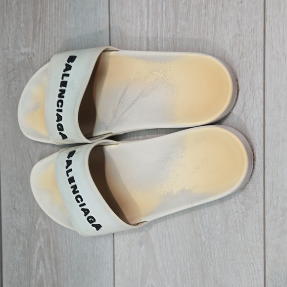 Balenciaga Womens Pool Logo Sandals Flip Flop Flats shoes sz 11 - Picture 5 of 15